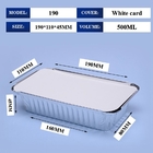190*110*45MM Gıda Paketleme Pan Gıda 500ml Kapaklı Alüminyum Kutu Tepsileri Tek kullanımlık kaplar Alüminyum folyo kaplar