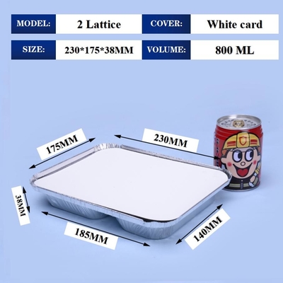 800ML Alüminyum folyo öğle yemeği kutusu 230mm*175mm*38mm Toptan Satış Konteyner Tepsisi Kare Tencereler Yüksek Kalite 2 Düğme