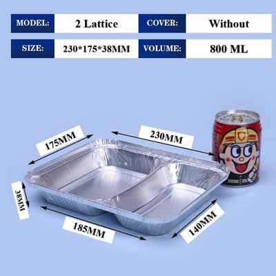 800ML Alüminyum folyo öğle yemeği kutusu 230mm*175mm*38mm Toptan Satış Konteyner Tepsisi Kare Tencereler Yüksek Kalite 2 Düğme