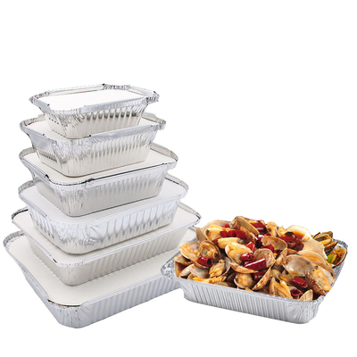 Yüksek Kaliteli Toptan Alım Satım Özel Geri Dönüştürülebilir Tek kullanımlık Gıda Paketleri Alüminyum Kaplar Teneke Folyo Tabakları Yemek Alüminyum Folyo Tepsisi