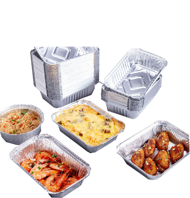 211 750ml Alüminyum folyo Tiffin Kutusu 210*140*48mm Barbekü için