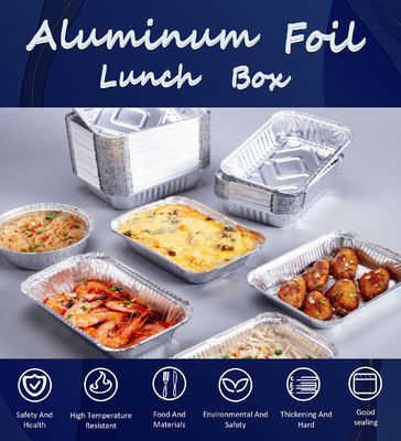 Customized Food-Grade Aluminum Foil Lunch Box with Uniform Thickness and High and Low Temperature Resistance