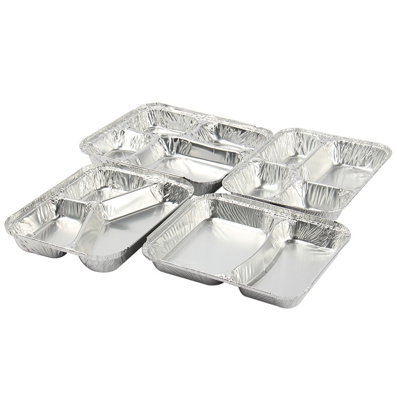 800ML Alüminyum folyo öğle yemeği kutusu 230mm*175mm*38mm Toptan Satış Konteyner Tepsisi Kare Tencereler Yüksek Kalite 2 Düğme