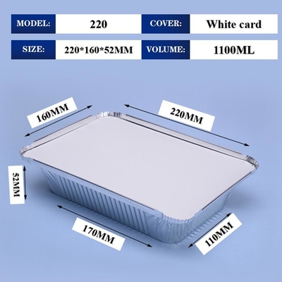 220 1100ml Aluminum Foil Lunch Box 220*160*52mm Food Package
