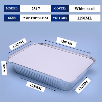 1150ML Aluminum Foil Lunch Box 230mm*170mm*50mm Sanitary Pollution Free