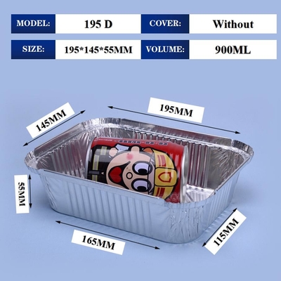 Customized Aluminum Foil Lunch Box 195d 900ml 195*145*55mm